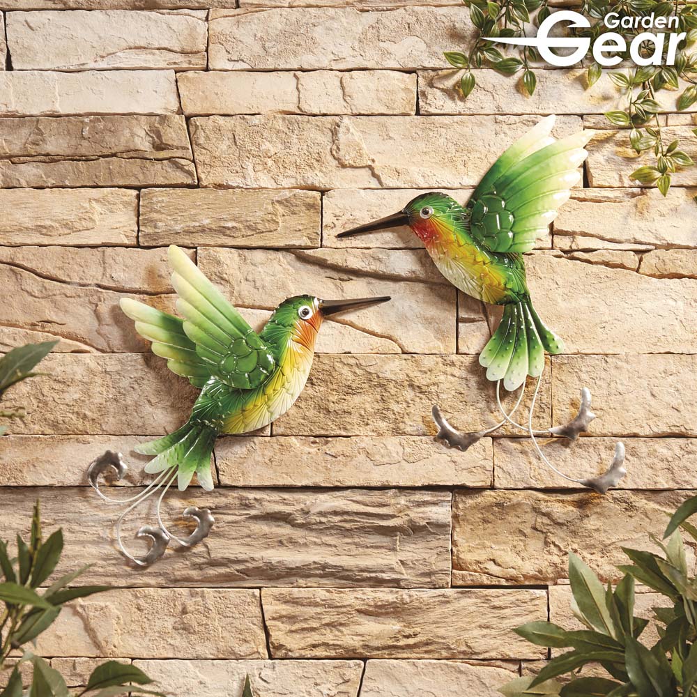 Garden Gear Set of 2 Metal Hummingbirds Wall Art